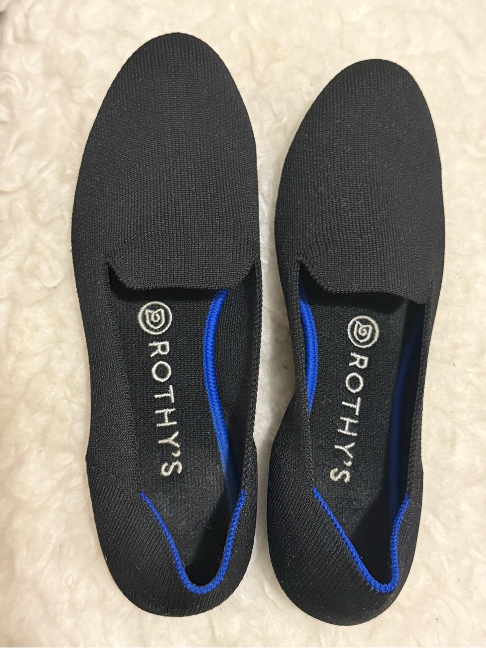 Rothy's The Loafer Slip On Comfort Flats Lightweight Solid Black Knit